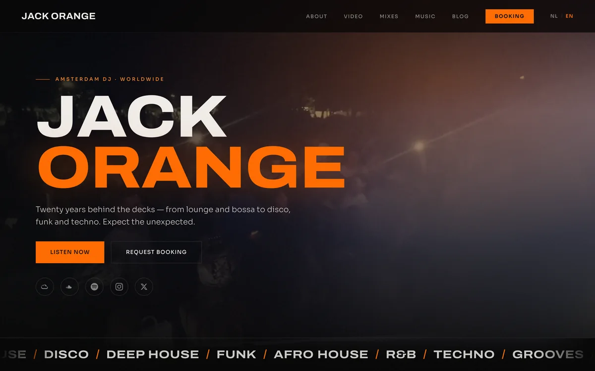 The jackorange.nl homepage