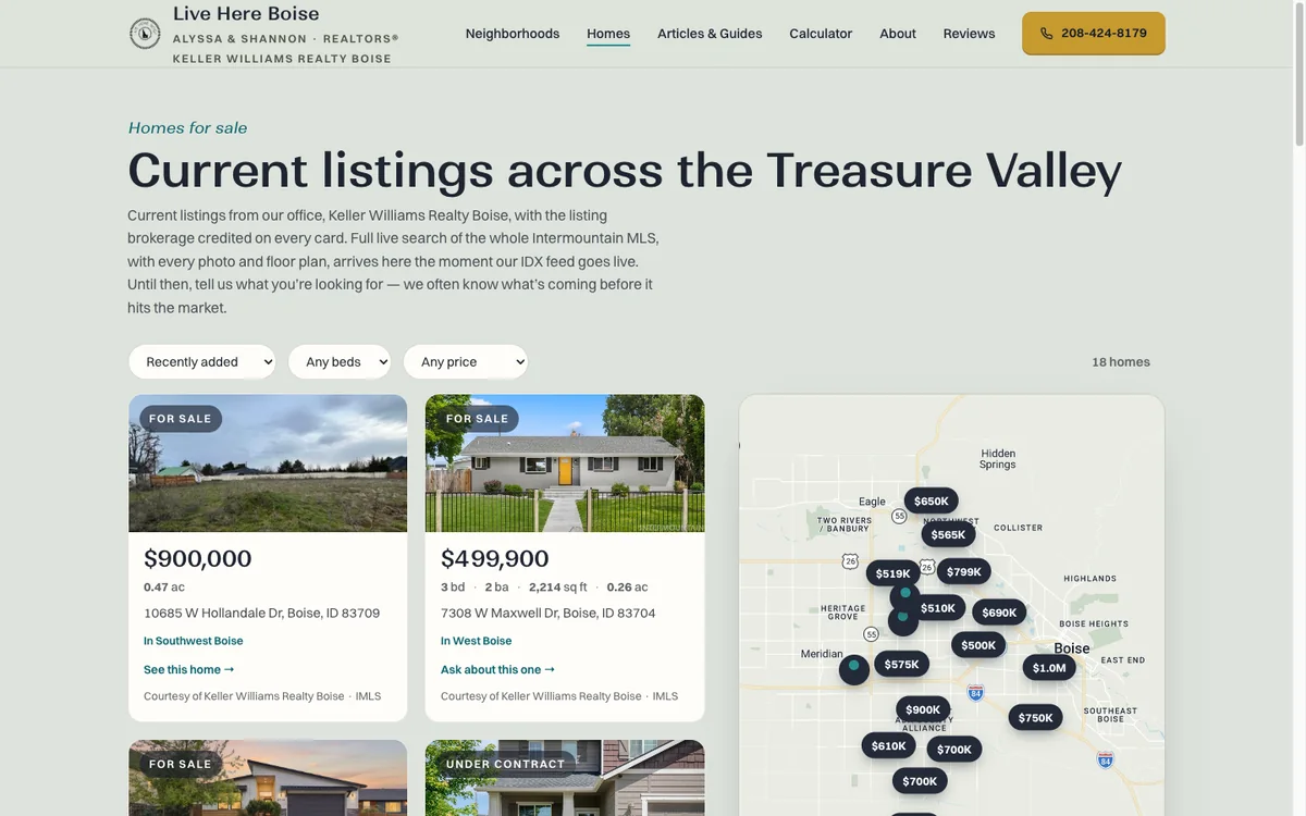 De listings-directory met kaart en filters